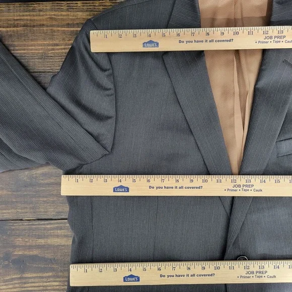 Michael Kors Men's Sport‎ Coat Blazer Two Button Olive Brown Striped Wool Sz 48L